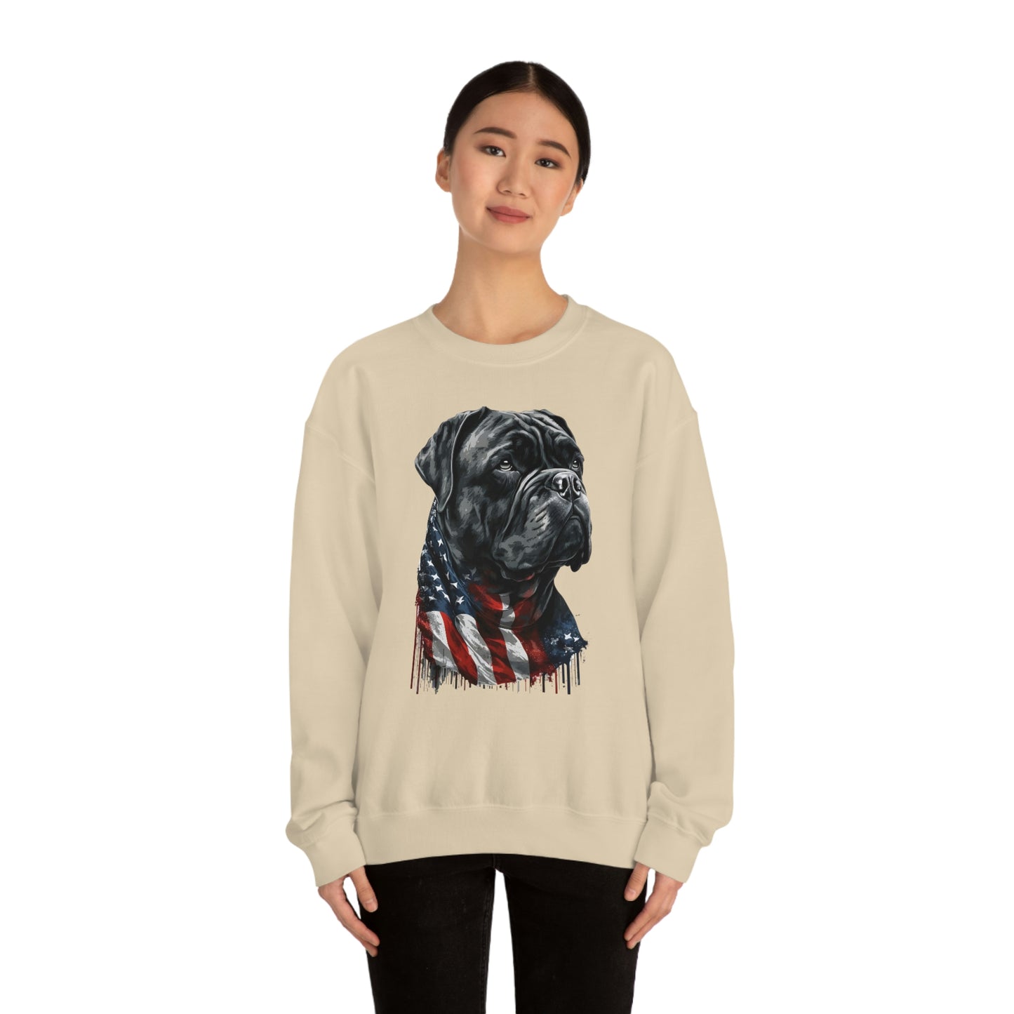 Cane Corso American Flag Crewneck Sweater