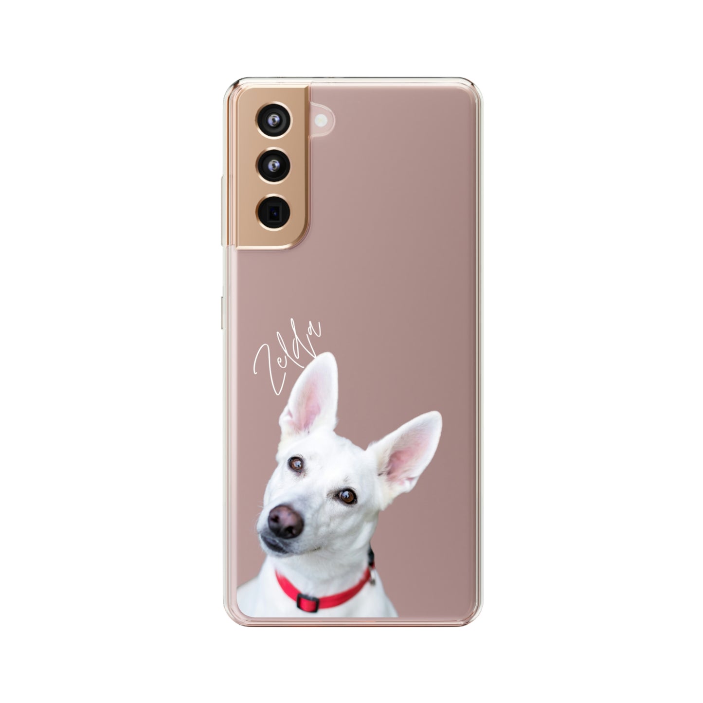 Clear Custom Pet Phone Case Using Pet Photo + Name