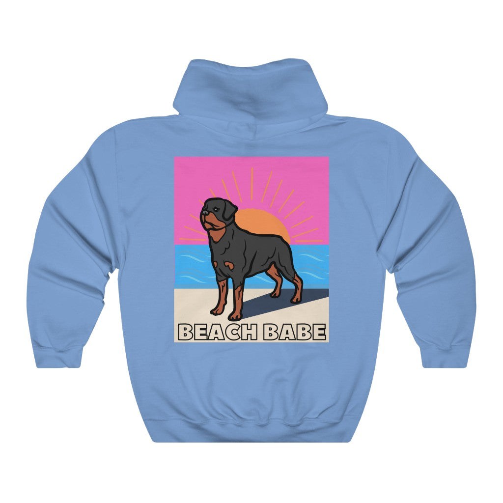 Beach Babe Hoodie Sweatshirt | Rottweiler Gift | Mom Shirt | Dad Shirt | Cool Mom sweater | Rottie Lover | Gift for Wife | Rottie Hoodie