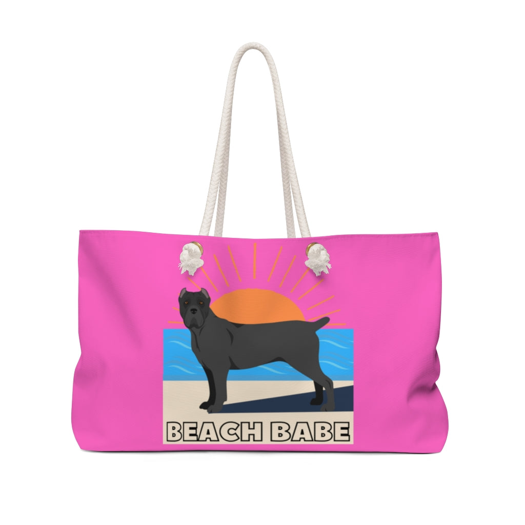 Beach Babe Black Cane Corso Weekender Bag