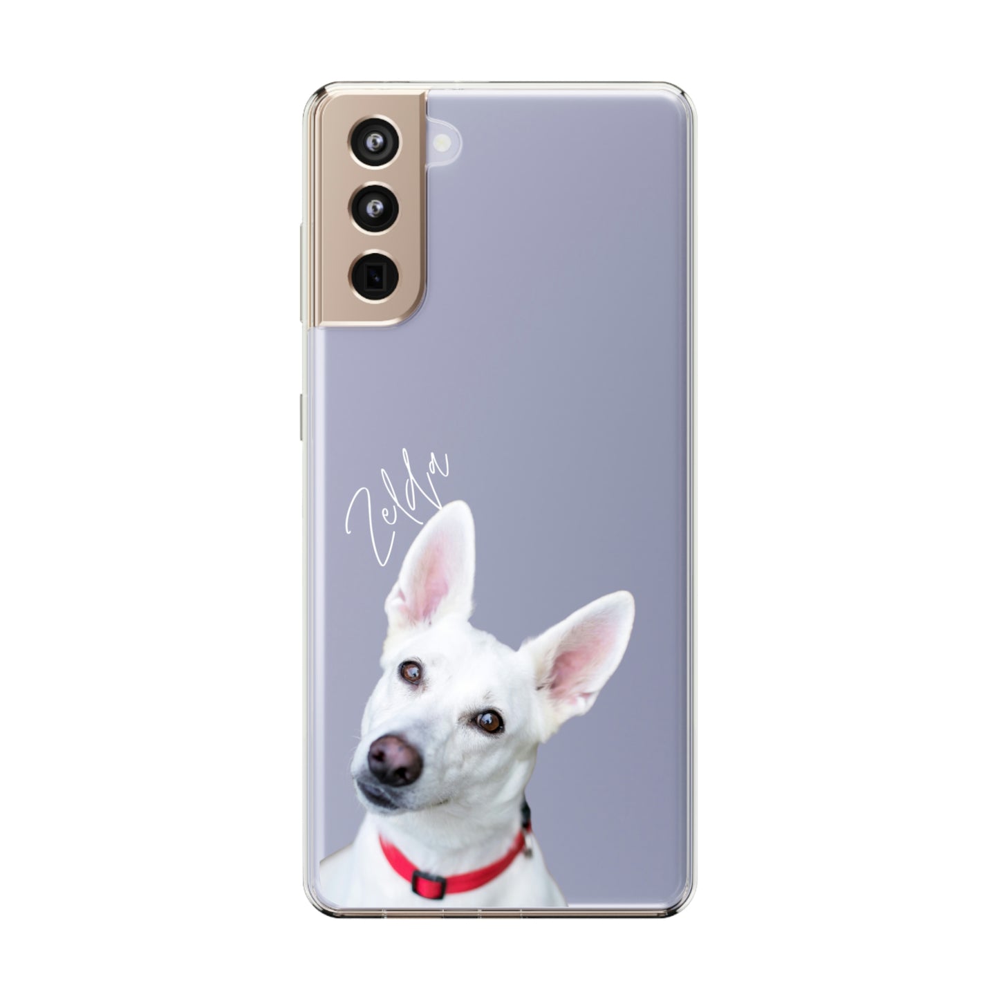 Clear Custom Pet Phone Case Using Pet Photo + Name