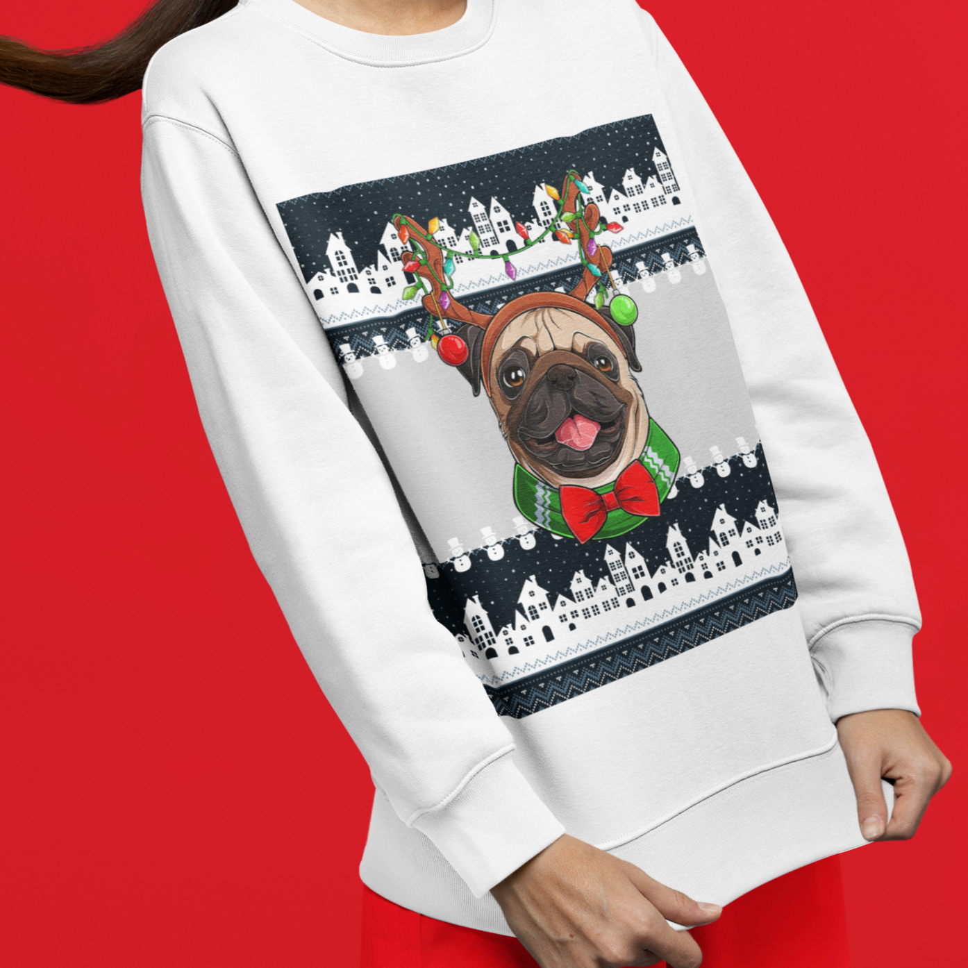 Pug holiday clearance sweater