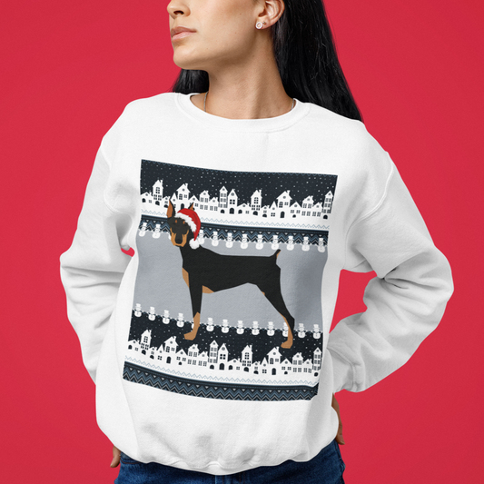 | Doberman Christmas Crewneck | Doberman Mom | Doberman Dad | Doberman Sweatshirt | Ugly Dog